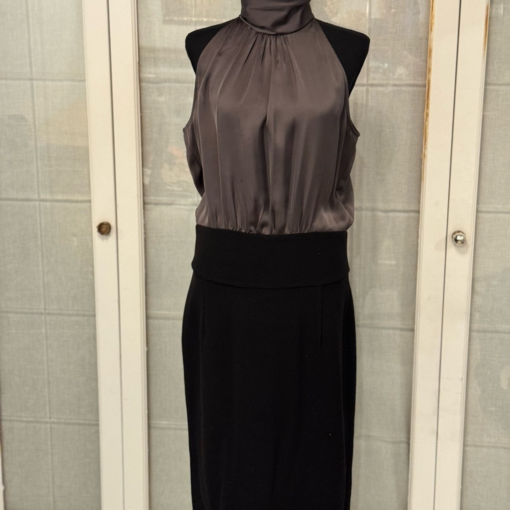 Zara Black and Gray Midi Dress